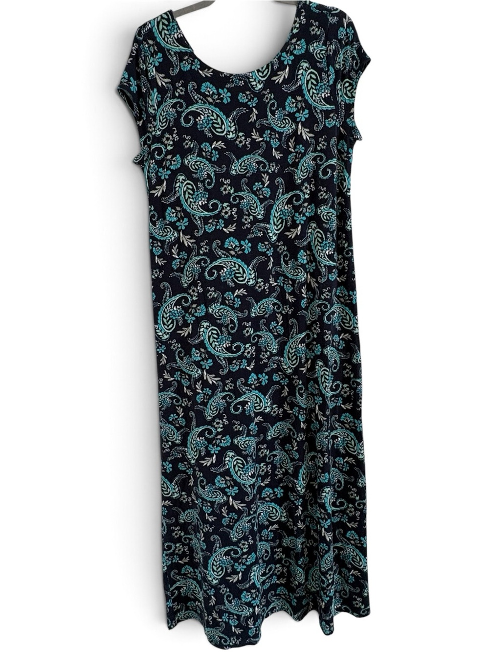 J.Jill Navy & Blue Paisley Maxi Dress | Size Medium